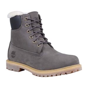 Timberland 6 In Premium Shearling Lined Waterproof Boot Wide Dark Grey Nubuck