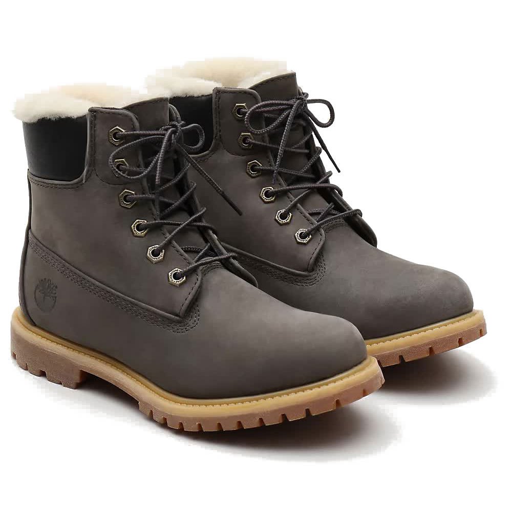 Timberland 6 In Premium Shearling Lined Waterproof Boot Wide Dark Grey Nubuck - Imagen 3
