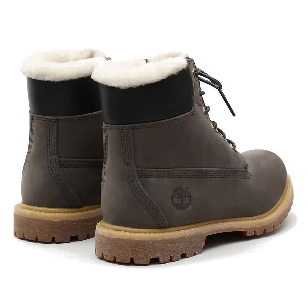Timberland 6 In Premium Shearling Lined Waterproof Boot Wide Dark Grey Nubuck - Imagen 4