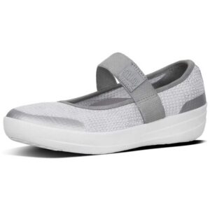 Fitflop Uberknit Mary Janes EU 42 Metallic Silver / Urban White