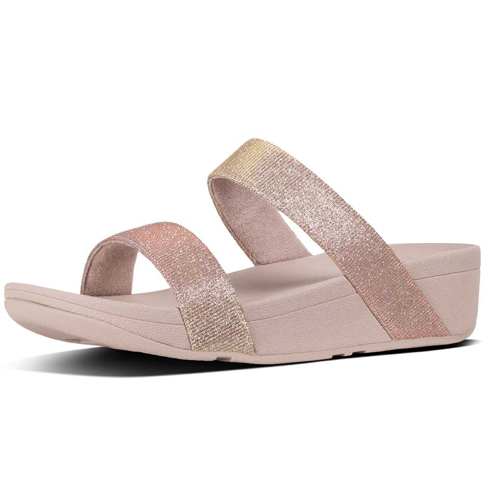 Fitflop Lottie Glitzy Slide Rose Gold
