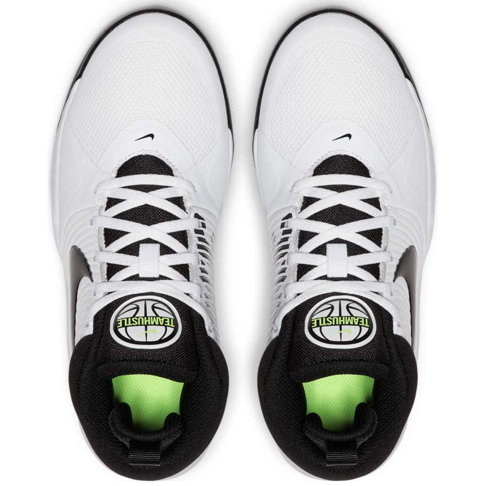 Nike Team Hustle D 9 Gs EU 35 1/2 White / Black / Volt - Imagen 5