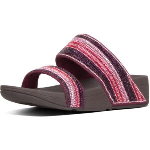Fitflop Rosa Crystal Mosaic Slides Dark Red