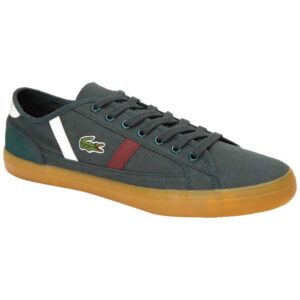 Lacoste Sideline Canvas Leather Dark Green / White