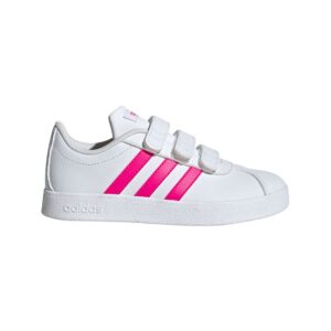 Adidas Vl Court 2.0 Cmf Child EU 29 Footwear White / Shock Pink / Footwear White