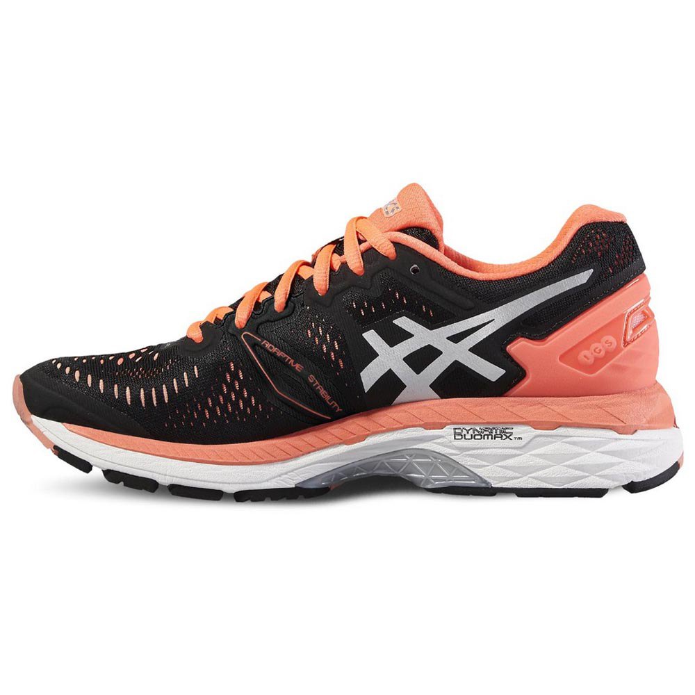 Asics Gel Kayano 23 EU 35 1/2 Black / Silver / Flash Coral - Imagen 3