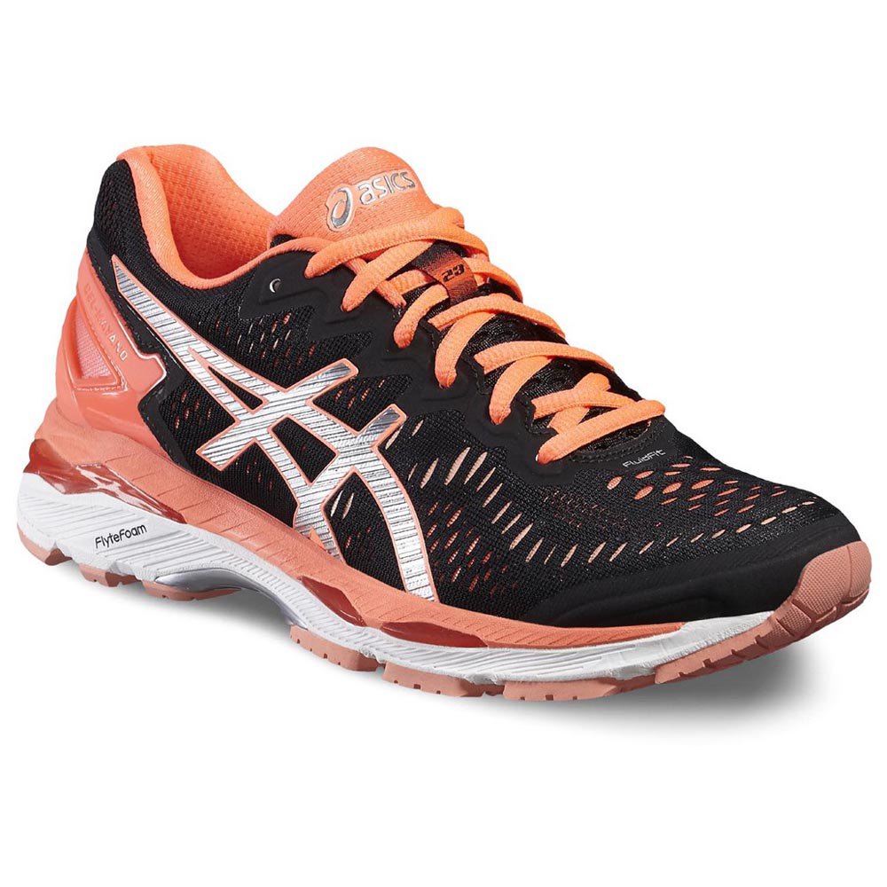 Asics Gel Kayano 23 EU 35 1/2 Black / Silver / Flash Coral - Imagen 4