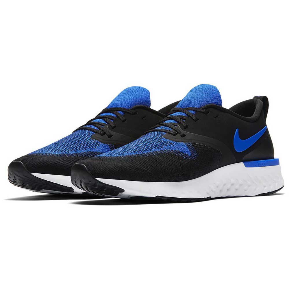 Nike Odyssey React 2 Flyknit EU 43 Black / Racer Blue / White - Imagen 4