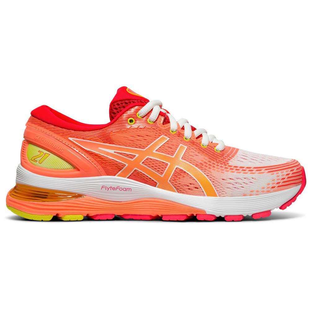 Asics Gel Nimbus 21 Shine EU 43 1/2 White / Sun Coral
