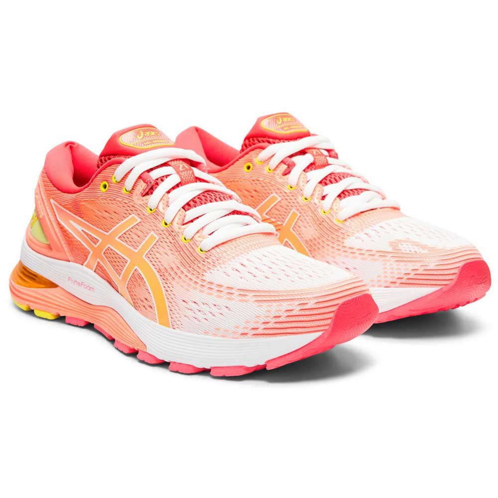 Asics Gel Nimbus 21 Shine EU 43 1/2 White / Sun Coral - Imagen 4