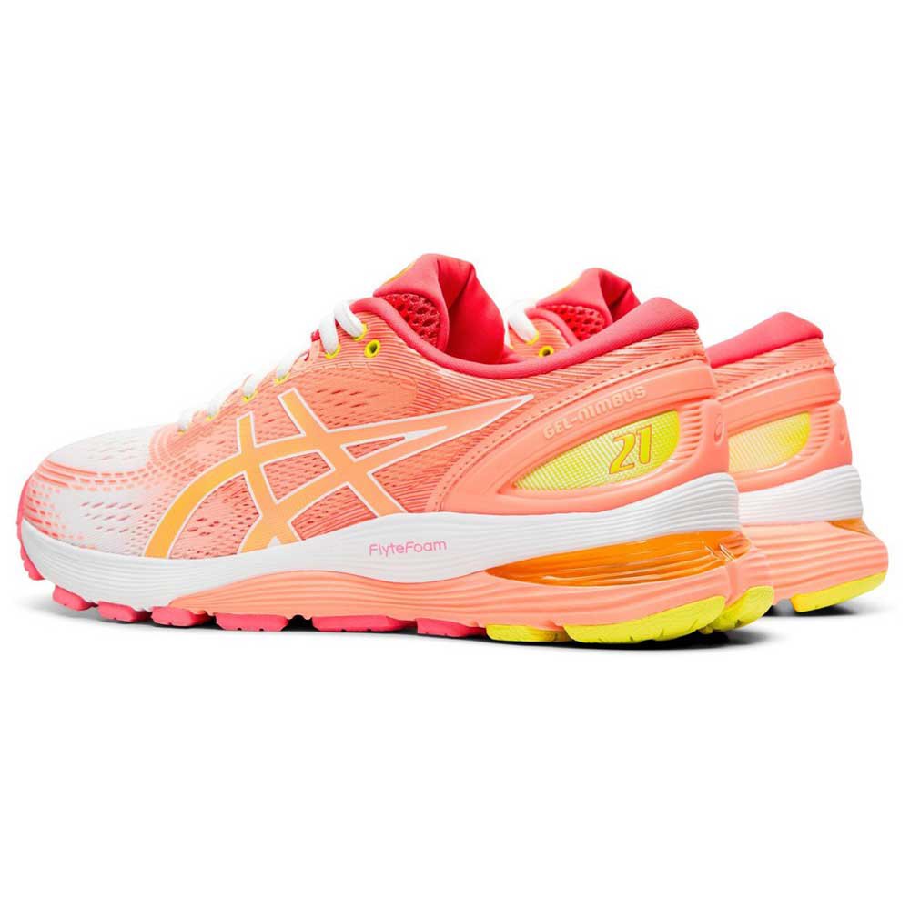 Asics Gel Nimbus 21 Shine EU 43 1/2 White / Sun Coral - Imagen 5