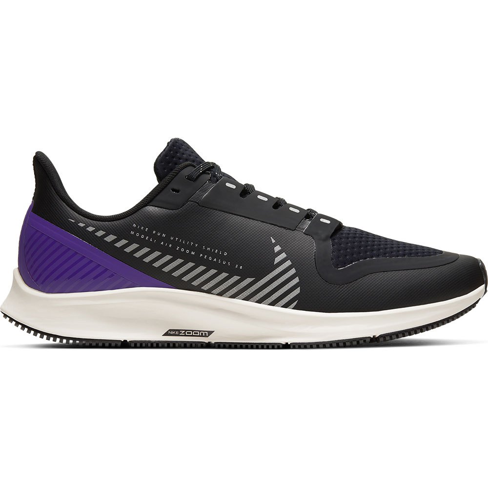 Nike Air Zoom Pegasus 36 Shield EU 41 Black / Silver / Desert Sand /  Voltage Purple - Zapatillas Deporte