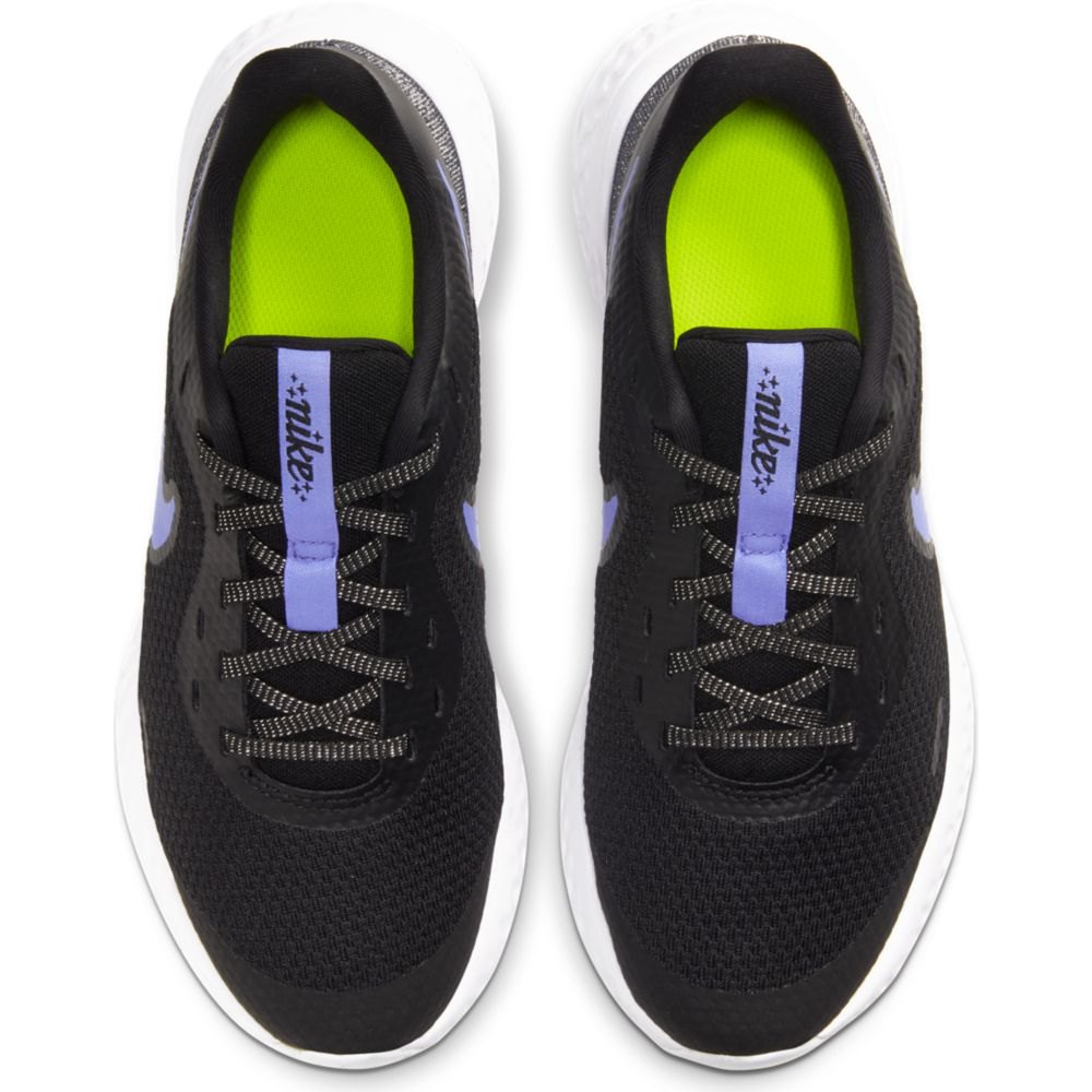 Nike Revolution 5 Glitter Gs EU 37 1/2 Black / Sapphire / Lemon Venom /  White - Zapatillas Deporte
