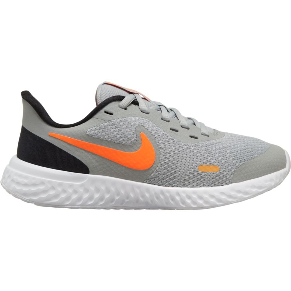Nike Revolution 5 Gs EU 37 1/2 Lt Smoke Grey / Total Orange / Black / White  - Zapatillas Deporte