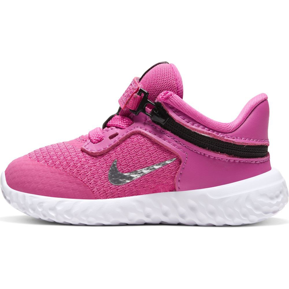 Nike Revolution 5 Flyease Tdv EU 19 1/2 Active Fuchsia / Metallic Silver / Black - Imagen 2